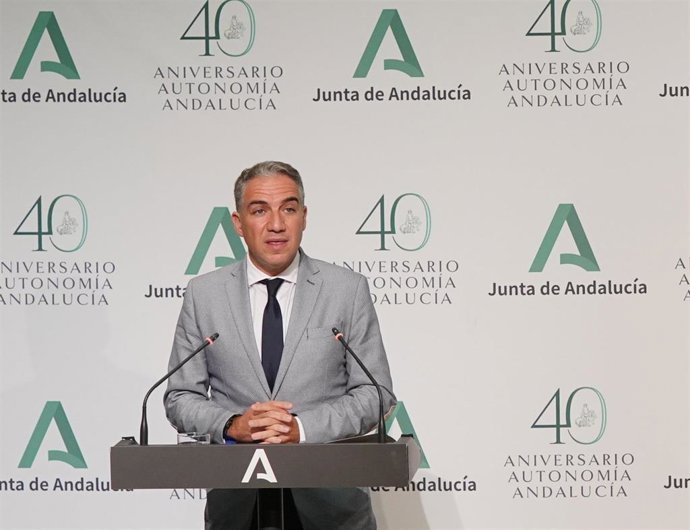 El consejero de la Presidencia, Administración Pública e Interior de la Junta de Andalucía, Elías Bendodo, en una foto de archivo.