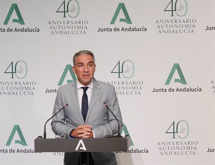 El consejero de la Presidencia, Administración Pública e Interior de la Junta de Andalucía, Elías Bendodo, en una foto de archivo.