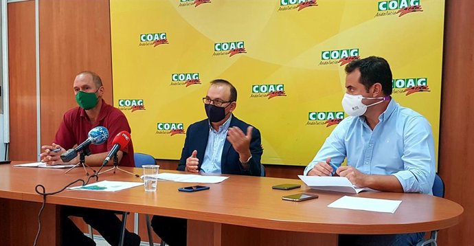Imagen de este miércoles de la rueda de prensa ofrecida por COAG Andalucía.