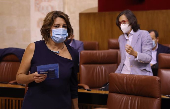 La secretaria general del PSOE-A, Susana Díaz, en una foto de archivo en el Pleno del Parlamento.