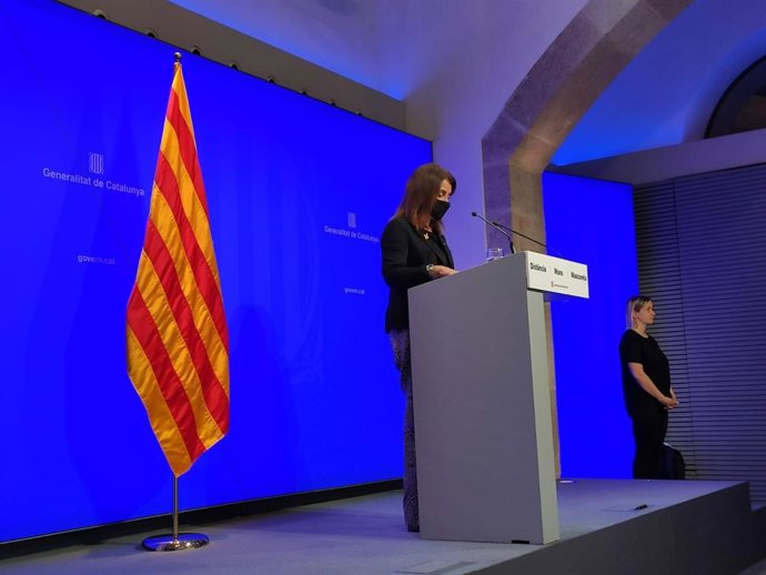 La consellera de Presidncia i portaveu del Govern, Meritxell Budó, en roda de premsa.
