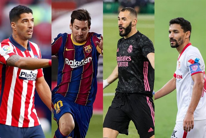 Luis Suárez, Messi, Benzema y Jesús Navas