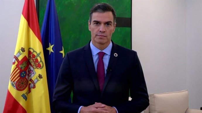 El presidente del Gobierno, Pedro Sánchez, en un vídeo para la ONU.