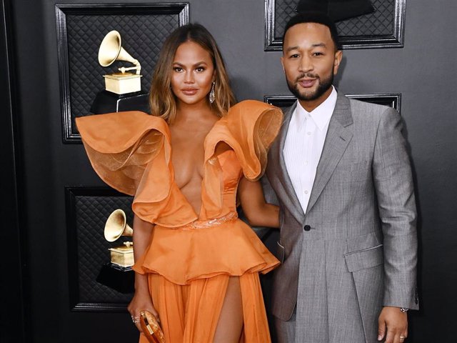 Chrissy Teigen and John Legend attend the 62nd Annual GRAMMY Awards at STAPLES Center