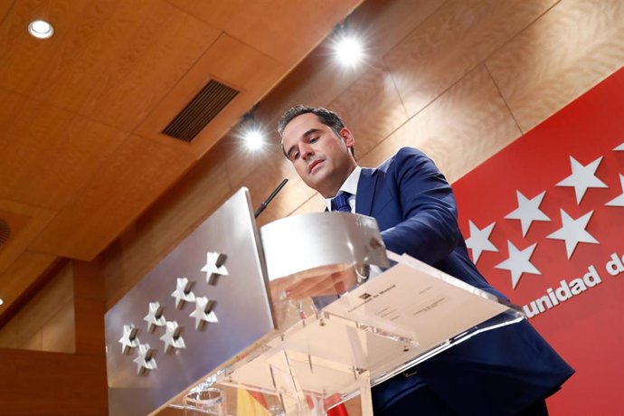 El vicepresidente de la Comunidad de Madrid, consejero de Deportes, Transparencia y portavoz del Gobierno regional, Ignacio Aguado