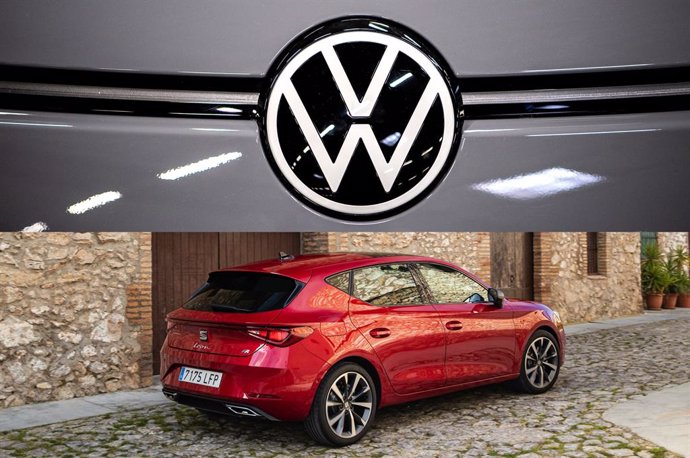 Logo de Volkswagen y Seat León.