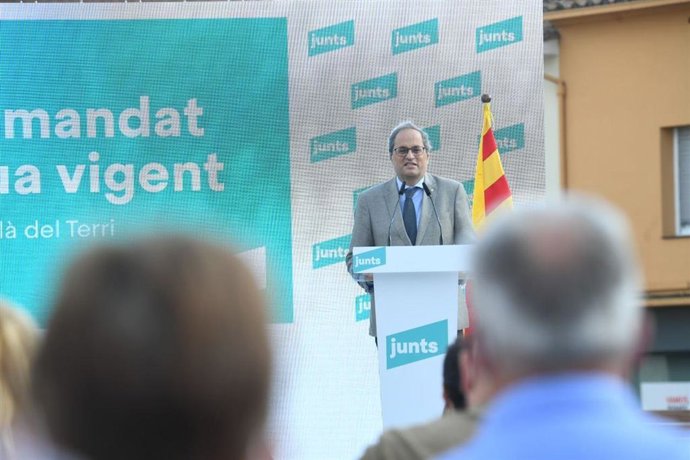 L'expresident Quim Torra en un acte de JxCat per celebrar els tres anys de l'1-O