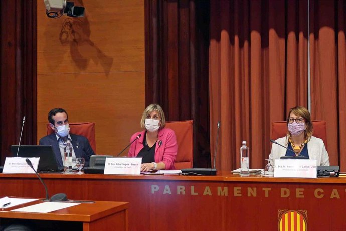 La consellera de Salud de la Generalitat, Alba Vergés, en comisión parlamentaria