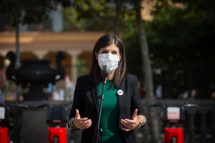La secretria general adjunta i portaveu d'ERC, Marta Vilalta, en el tercer aniversari de l'1-O.