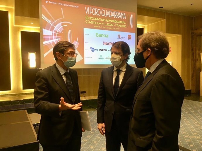 El presidente de la Junta de Castilla y León, Alfonso Fernández Mañueco, clausura el VI Foro Guadarrama: Encuentro Empresarial Castilla y León-Madrid.
