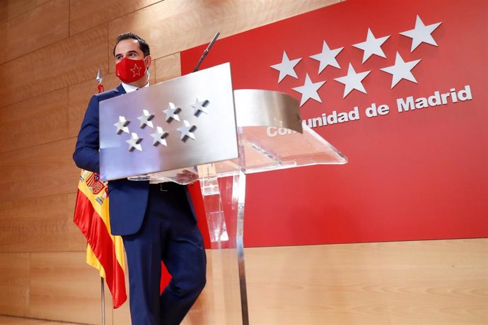 El vicepresidente de la Comunidad de Madrid, consejero de Deportes, Transparencia y portavoz del Gobierno regional, Ignacio Aguado