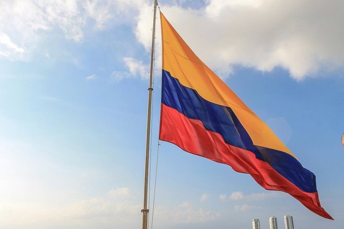 Imagen de archivo de una bandera de Colombia. 