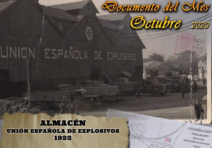 El Palacio de la Isla expone como documento del mes el plano del edificio de la Unión Española de Explosivos en Aldea Moret