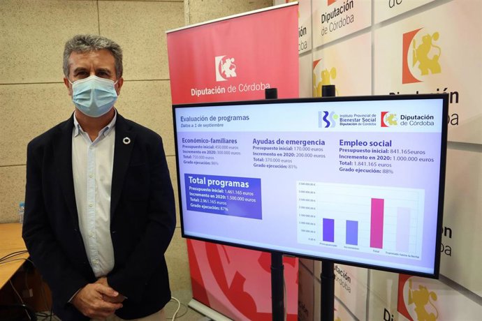 El presidente del IPBS de la Diputación de Córdoba, Francisco Ángel Sánchez, presenta el balance de la primera fase de la pandemia