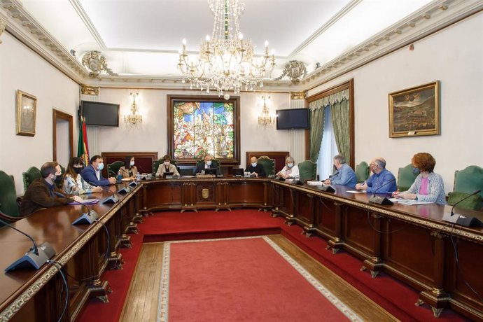 Reunión de la comisión Covid del Ayuntamiento de Pamplona