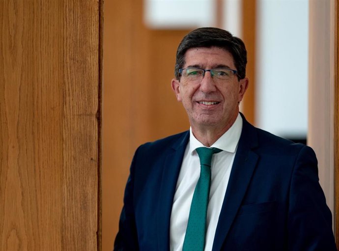 El vicepresidente de la Junta de Andalucía, Juan Marín (Cs), durante la entrevista con Europa Press
