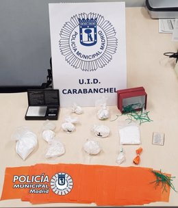 Decomisados 255 gramos de cocaína de una maleta durante una intervención policial por violencia doméstica