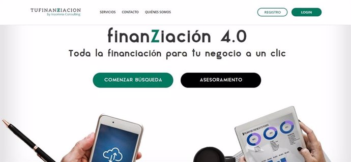 Imagen del portal subvencionespymes.Tufinanziacion.Com, creado por Caja Rural del Sur, junto a las entidades integradas en el Banco Cooperativo Español.