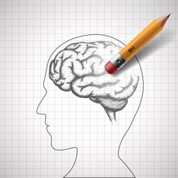 Pencil erases the human brain. Alzheimer disease.