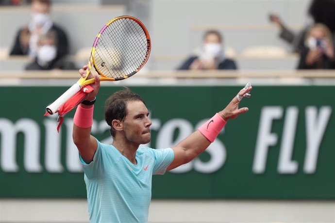 Rafa Nadal celebra una victoria en el torneo de Roland Garros 2020