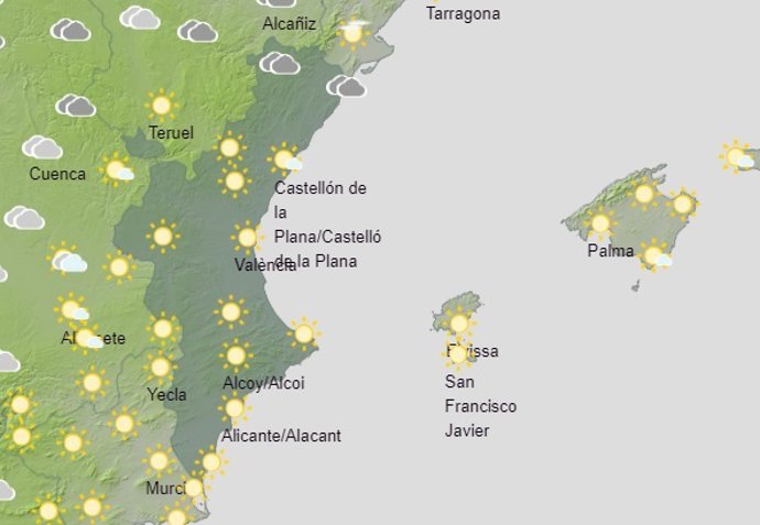 Predicción para la Comunitat Valenciana del 3 de octubre de 2020