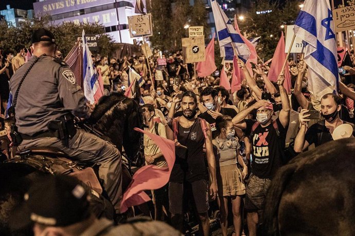 Manifestantes en Tel Aviv el pasado jueves