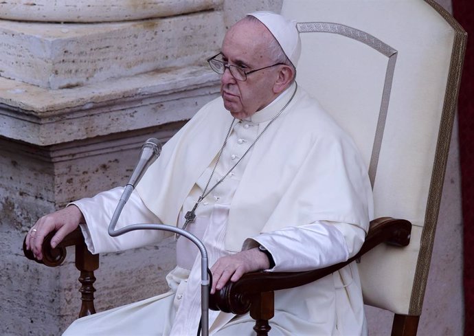 Imagen del Papa Francisco durante un discurso. 