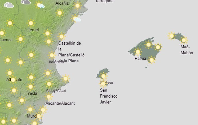 Predicción para la Comunitat Valenciana del 4 de octubre de 2020