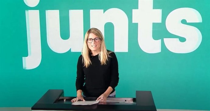 La vicepresidenta de JxCat Elsa Artadi en l'acte de clausura del congrés fundacional del partit, que va comenar al juliol i s'ha celebrat de forma telemtica.