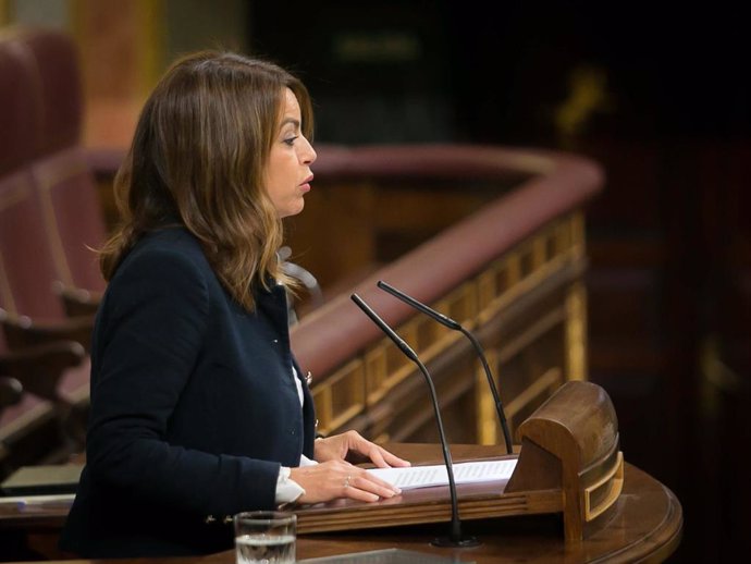 La diputada del PSOE Tamara Raya, en el Pleno del Congreso