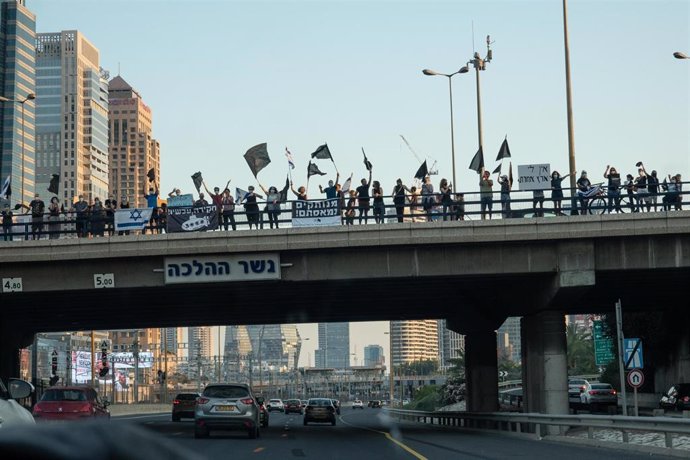 Manifestación contra el Gobierno del primer ministro de Israel, Benjamin Netanyahu.