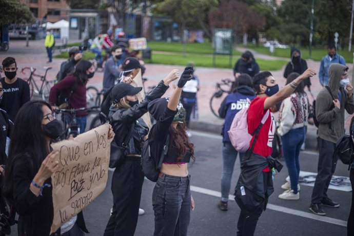 Manifestación contra los recientes asesinatos en varias regiones rurales de Colombia.