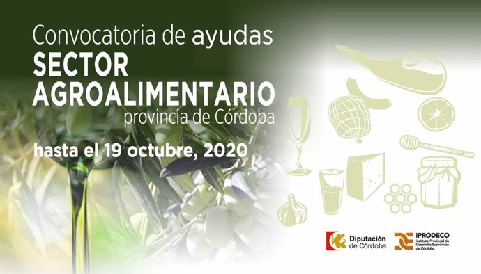 Cartel de la convocatoria de subvenciones al sector agroalimentario de Córdoba