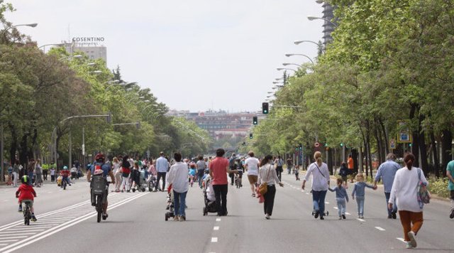 Calle de Madrid peatonalizada