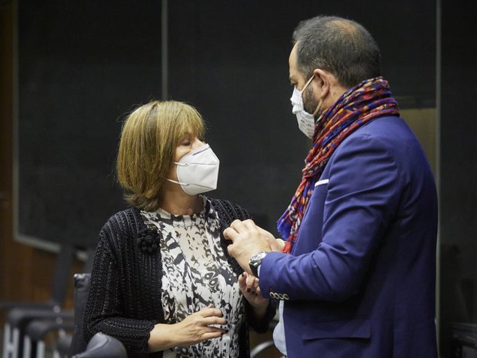 La portaveu de Geroa Bai, Uxue Barkos, al Parlament de Navarra. Pamplona, Navarra (Espanya), 18 de juny del 2020.