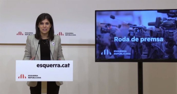 La secretria general adjunta i portaveu d'ERC, Marta Vilalta, en roda de premsa telemtica.