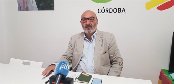 El portavoz parlamentario de Vox en Andalucía, Alejandro Hernández, en Córdoba.