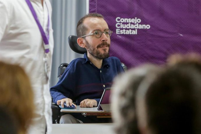 El portavoz de Unidas Podemos en el Congreso, Pablo Echenique, durante la reunión del Consejo Ciudadano Estatal (CCE) de Podemos donde se analiza el nuevo contexto político, en Madrid (España), a 17 de enero de 2020.