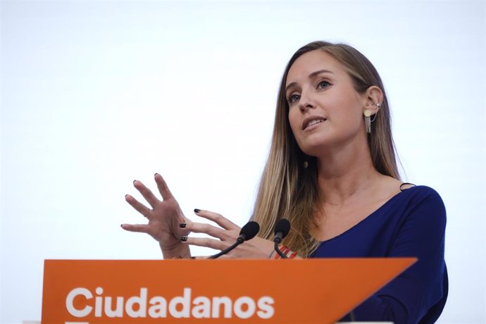 La portavoz de la Ejecutiva nacional de Ciudadanos, Melisa Rodríguez, ofrece una rueda de prensa tras la reunión del Comité Permanente del partido.