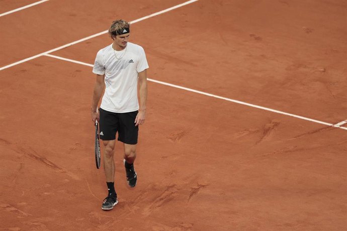 Alexander Zverev durante un partido en Roland Garros 2020