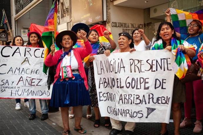 Simpatizantes del expresidente de Bolivia Evo Morales.
