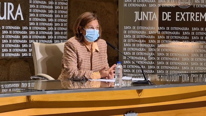 La vicepresidenta primera y consejera de Hacienda y Administración Pública, Pilar Blanco-Morales, en rueda de prensa tras el Consejo de Gobierno de la Junta