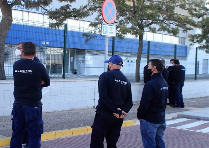 Trabajadores de Alestis en una de las jornadas de huelga celebradas recientemente