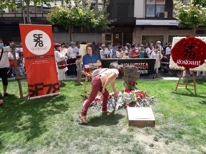 Acto de recuerdo a Germán Rodríguez en Pamplona 42 años después de los Sanfermines de 1978.