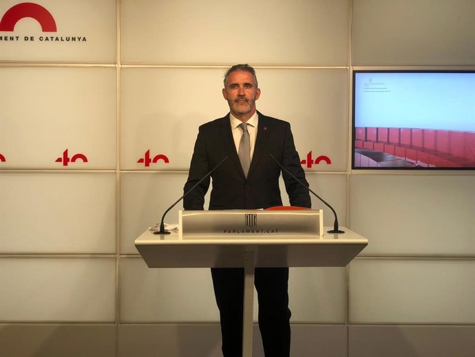 El diputado de Cs en el Parlament Jorge Soler en rueda de prensa este martes 6 de octubre de 2020
