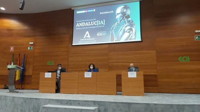 Imagen de la jornada virtual celebrada por la Consejería de Transformación Económica para difundir la formación a las empresas en Inteligencia Artificial.
