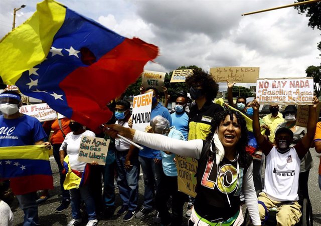 Protestar contra el Gobierno de Nicolás Maduro