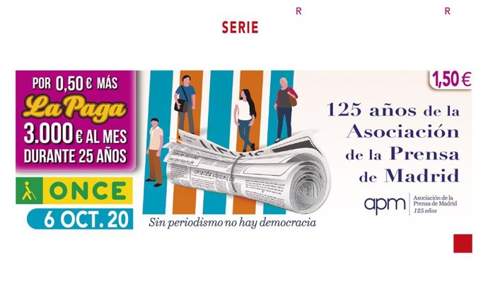 Imagen del cupón de la ONCE del 6 de octubre