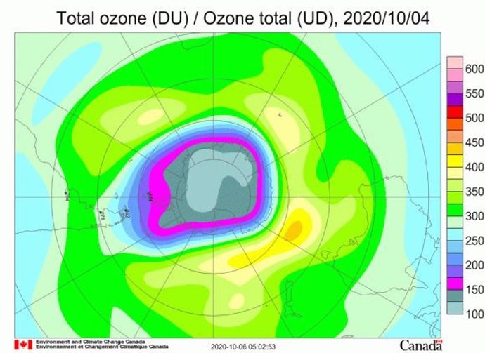 El agujero de ozono antártico se agrava por un vórtice polar estable