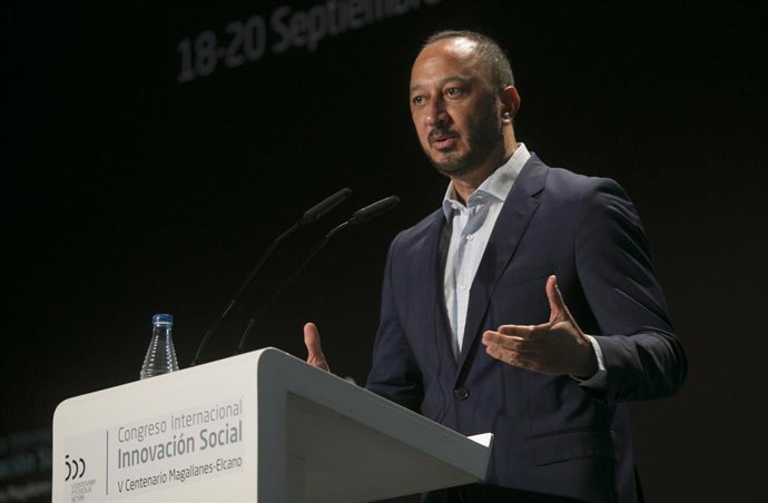 El vicepresidente primero en el Congreso, Alfonso Rodríguez Gómez de Celis, durante su intervención en la inauguración del I Congreso Iberoamericano de Innovación Social Centenario Magallanes-Elcano. En Sevilla, a 18 de septiembre de 2020.